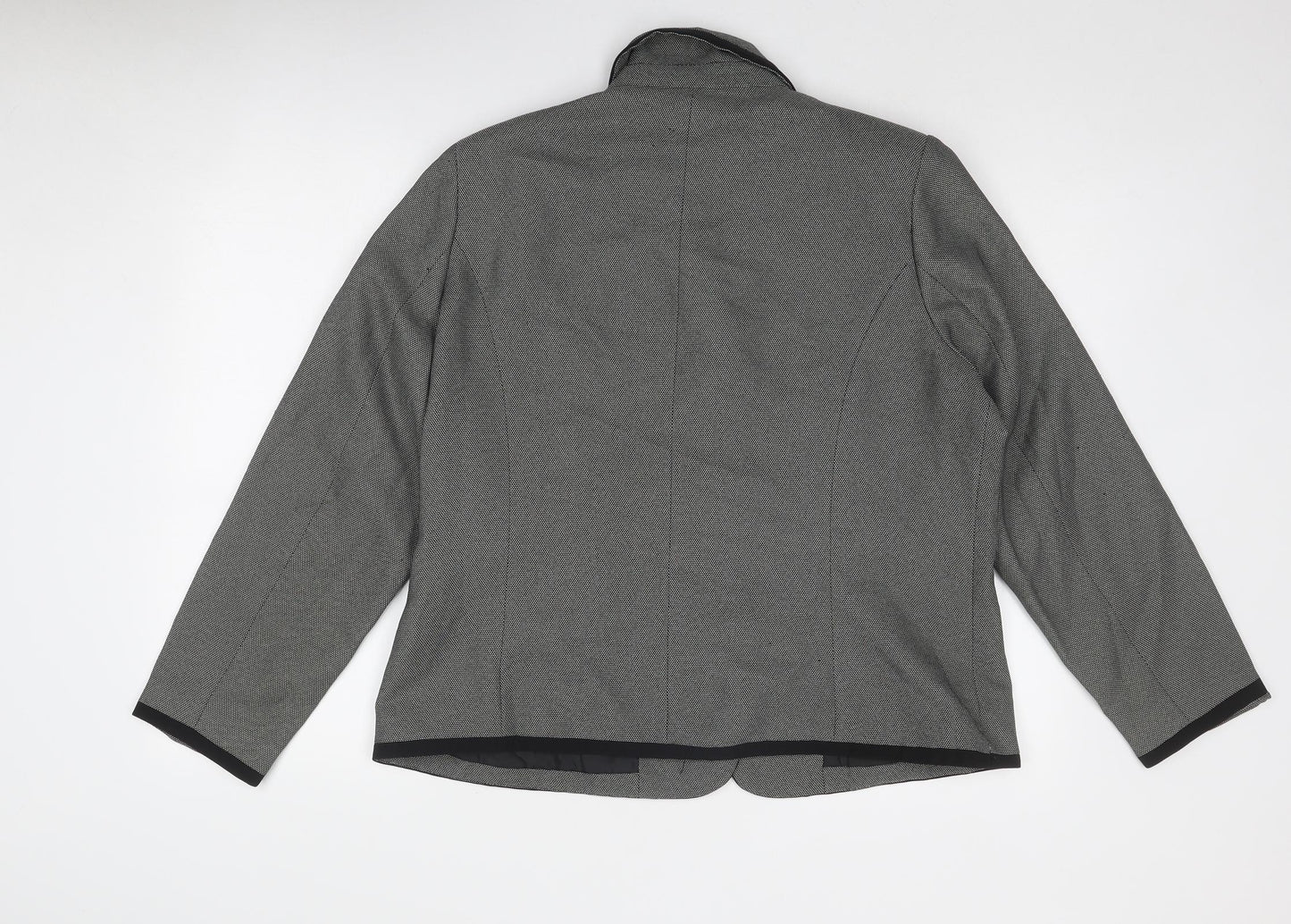 Special Collection Womens Grey Geometric Jacket Blazer Size 18 Button