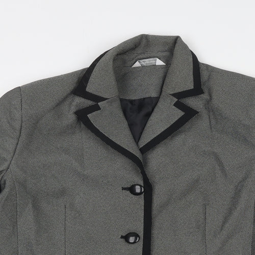 Special Collection Womens Grey Geometric Jacket Blazer Size 18 Button