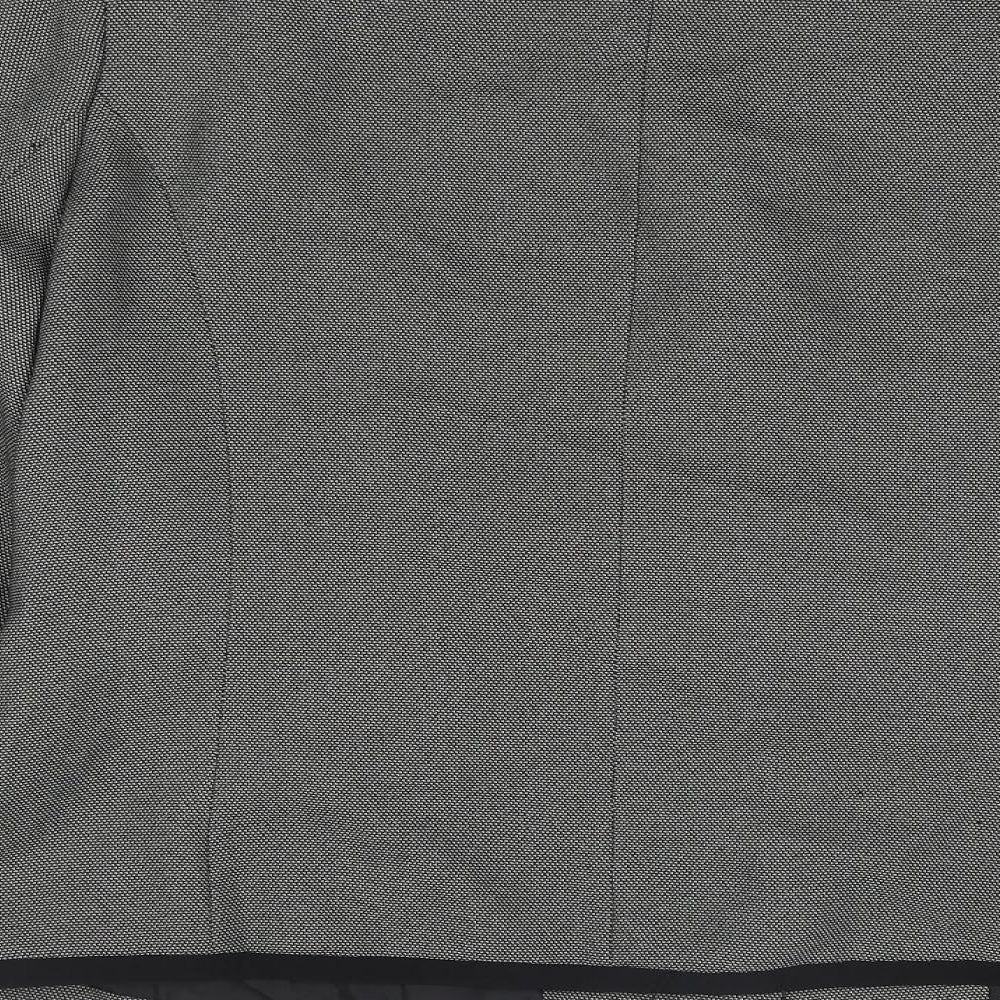 Special Collection Womens Grey Geometric Jacket Blazer Size 18 Button