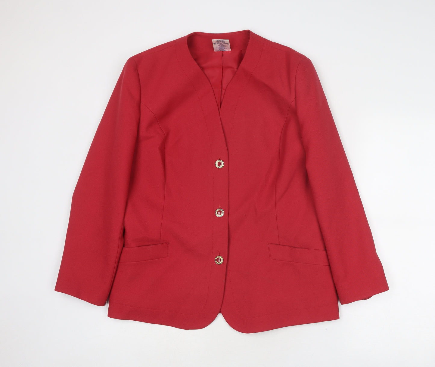 Eastex Womens Red Jacket Blazer Size 16 Button