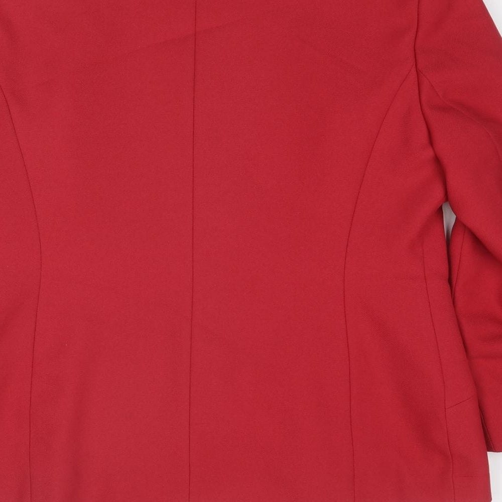 Eastex Womens Red Jacket Blazer Size 16 Button