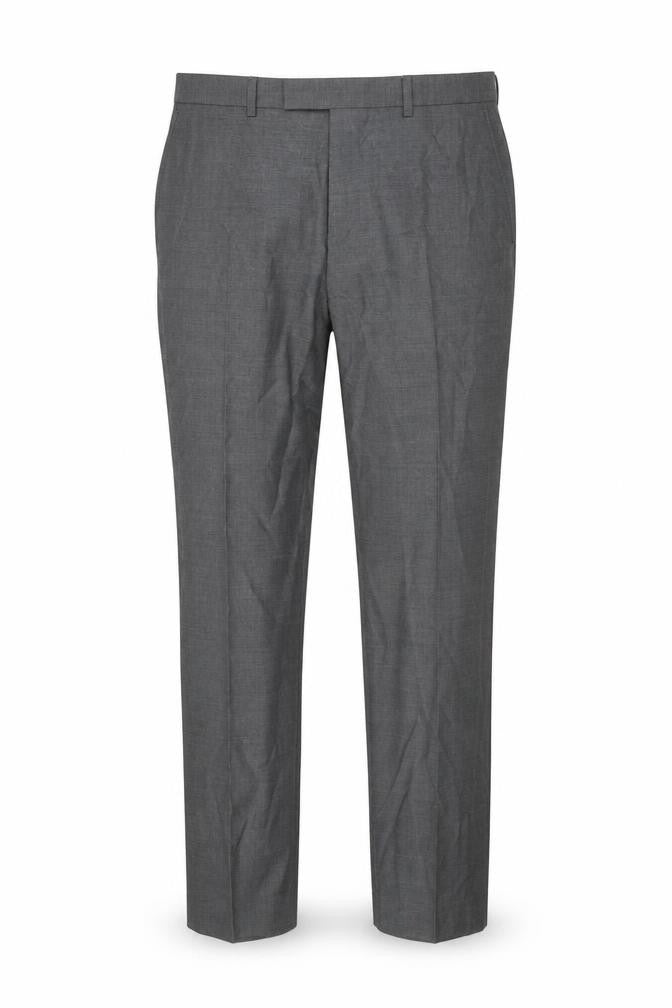 Marks and Spencer Mens Grey Polyester Dress Pants Trousers Size 34 in Regular Zip