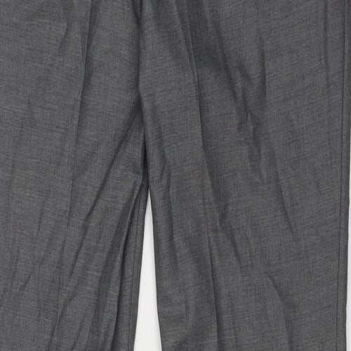 Marks and Spencer Mens Grey Polyester Dress Pants Trousers Size 34 in Regular Zip