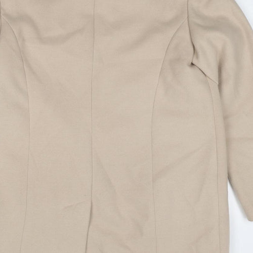 Marks and Spencer Womens Beige Overcoat Coat Size 12 Zip