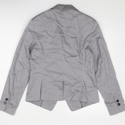 New Look Womens Grey Cotton Jacket Suit Jacket Size 14