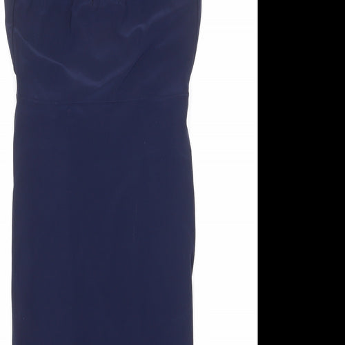 Boohoo Womens Blue Polyester Bodycon Size 10 Halter Pullover