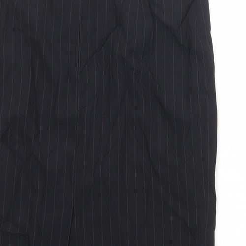 Marcus Womens Black Striped Wool A-Line Skirt Size 10 Zip