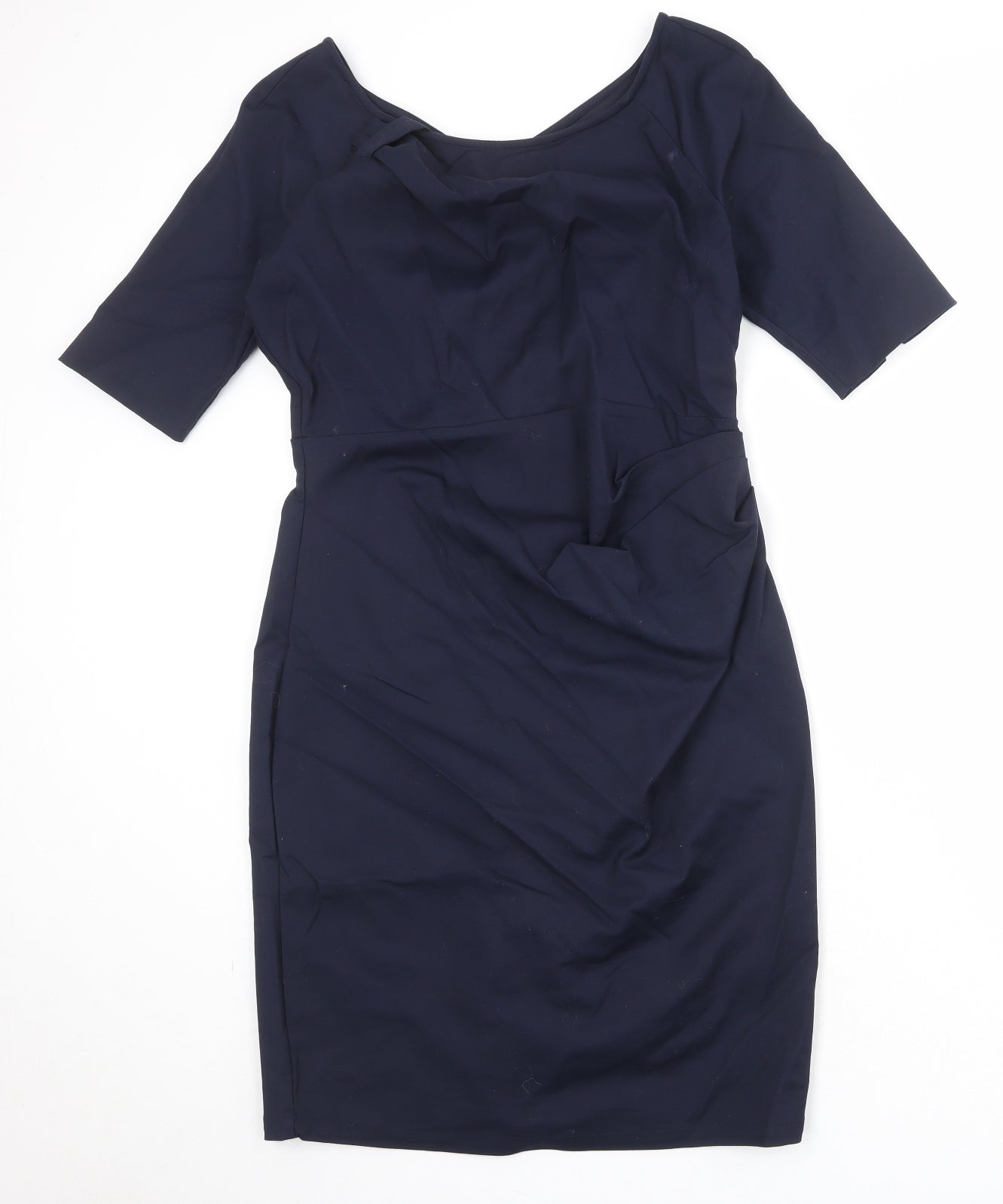 Jolie Moi Womens Blue Cotton A-Line Size 16 Round Neck Zip