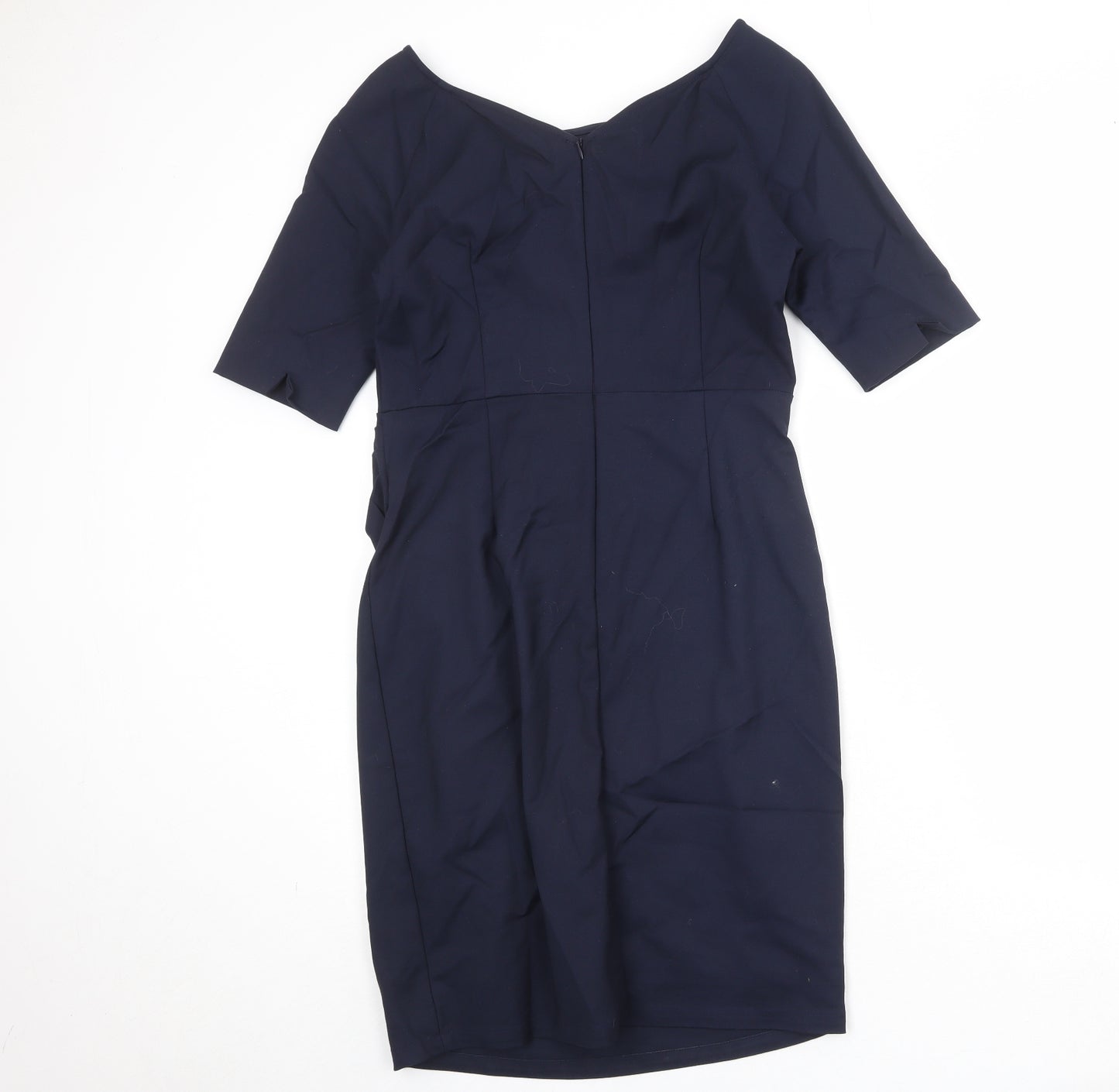 Jolie Moi Womens Blue Cotton A-Line Size 16 Round Neck Zip