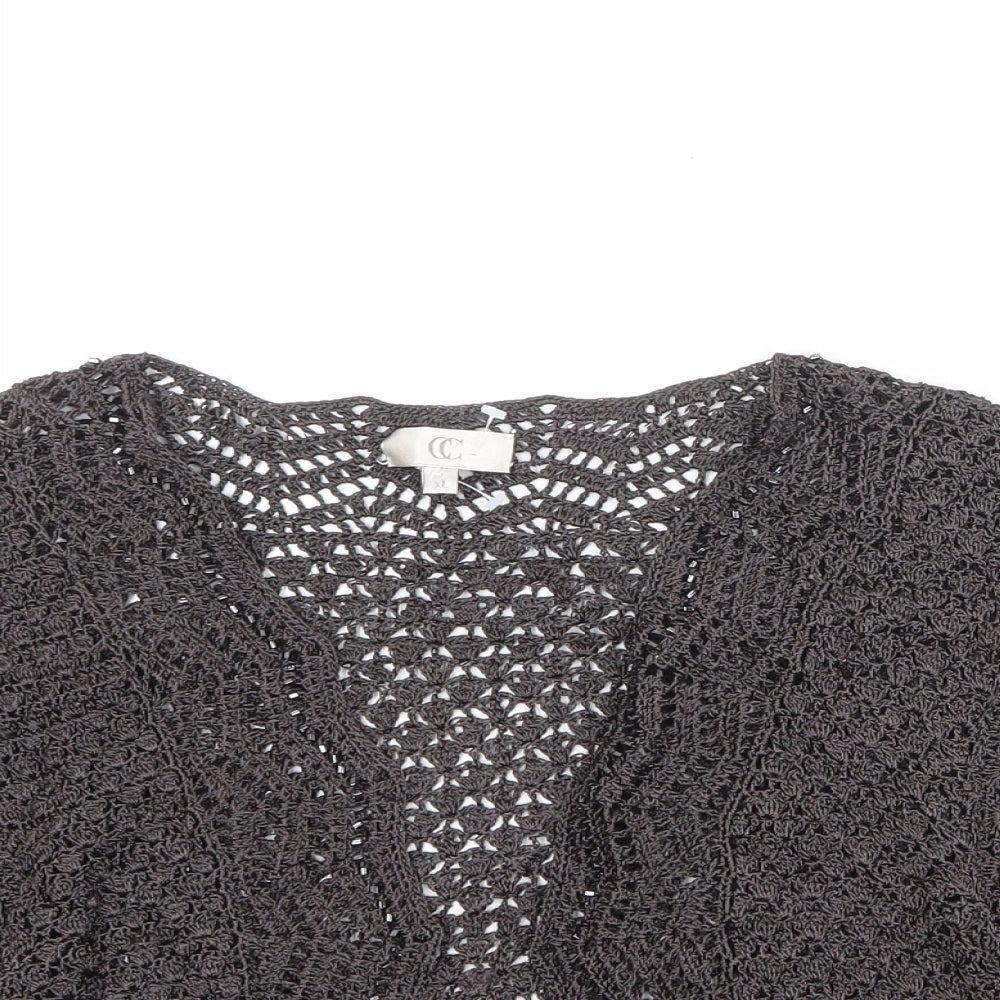 CC Womens Brown V-Neck Viscose Cardigan Jumper Size XL