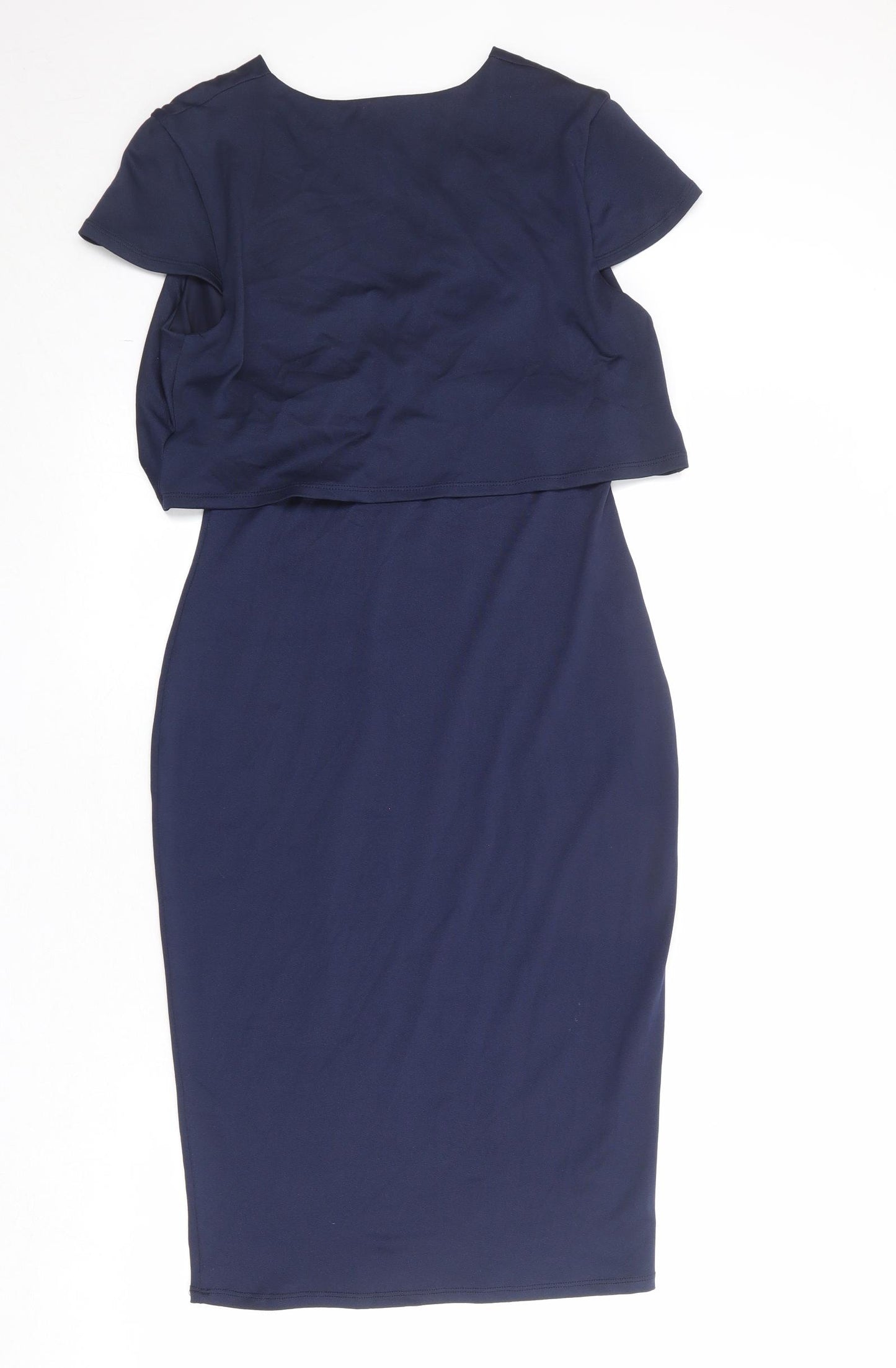 ASOS Womens Blue Polyester A-Line Size 12 V-Neck Pullover