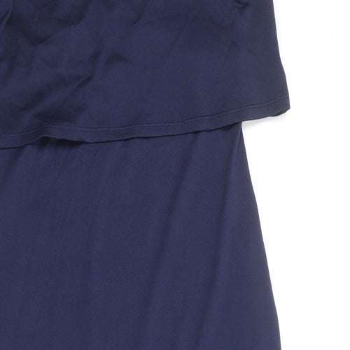 ASOS Womens Blue Polyester A-Line Size 12 V-Neck Pullover