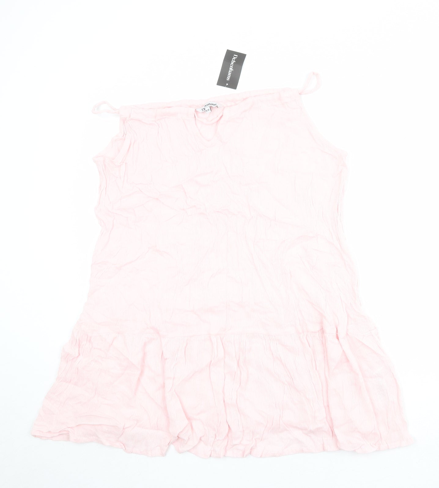 Debenhams Womens Pink Viscose Slip Dress Size 8 Round Neck Pullover - Size 8-10