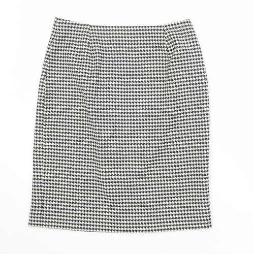 Precis Womens Black Geometric Wool A-Line Skirt Size 12 Zip