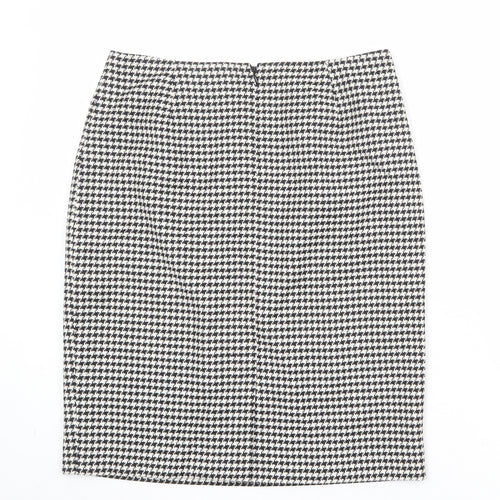 Precis Womens Black Geometric Wool A-Line Skirt Size 12 Zip