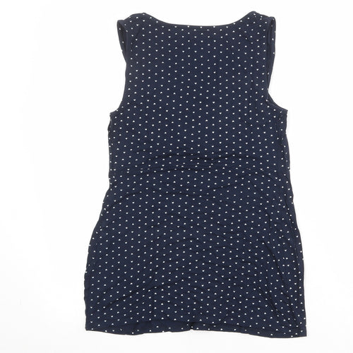 Kiabi Womens Blue Polka Dot Viscose Basic Tank Size M V-Neck