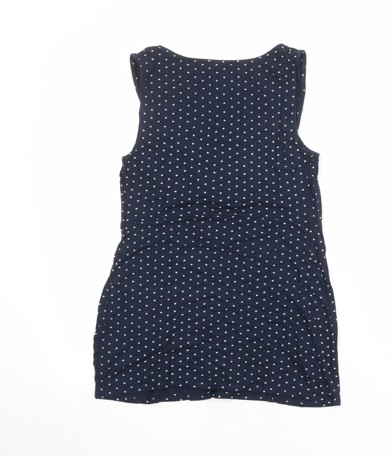 Kiabi Womens Blue Polka Dot Viscose Basic Tank Size M V-Neck