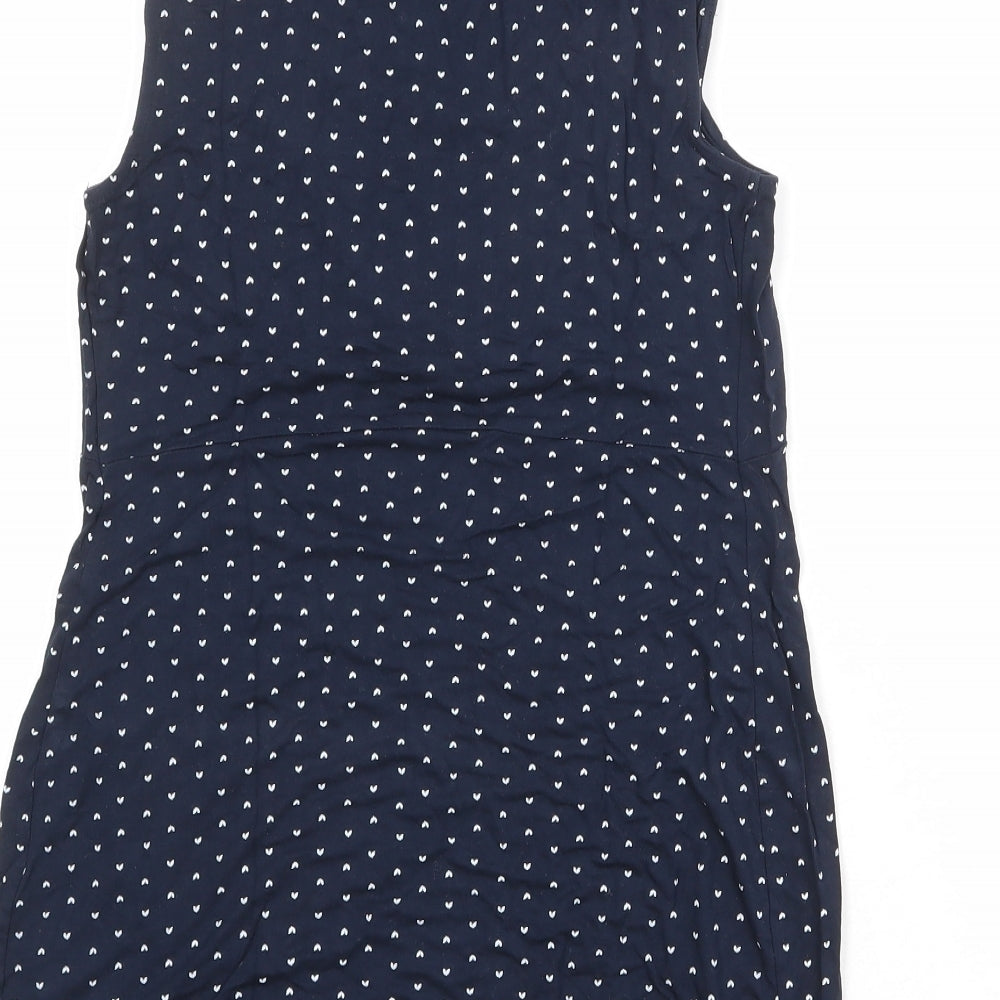 Kiabi Womens Blue Polka Dot Viscose Basic Tank Size M V-Neck