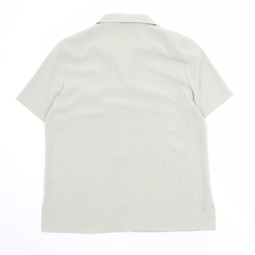 Berkertex Womens Green Polyester Basic Button-Up Size 12 Collared