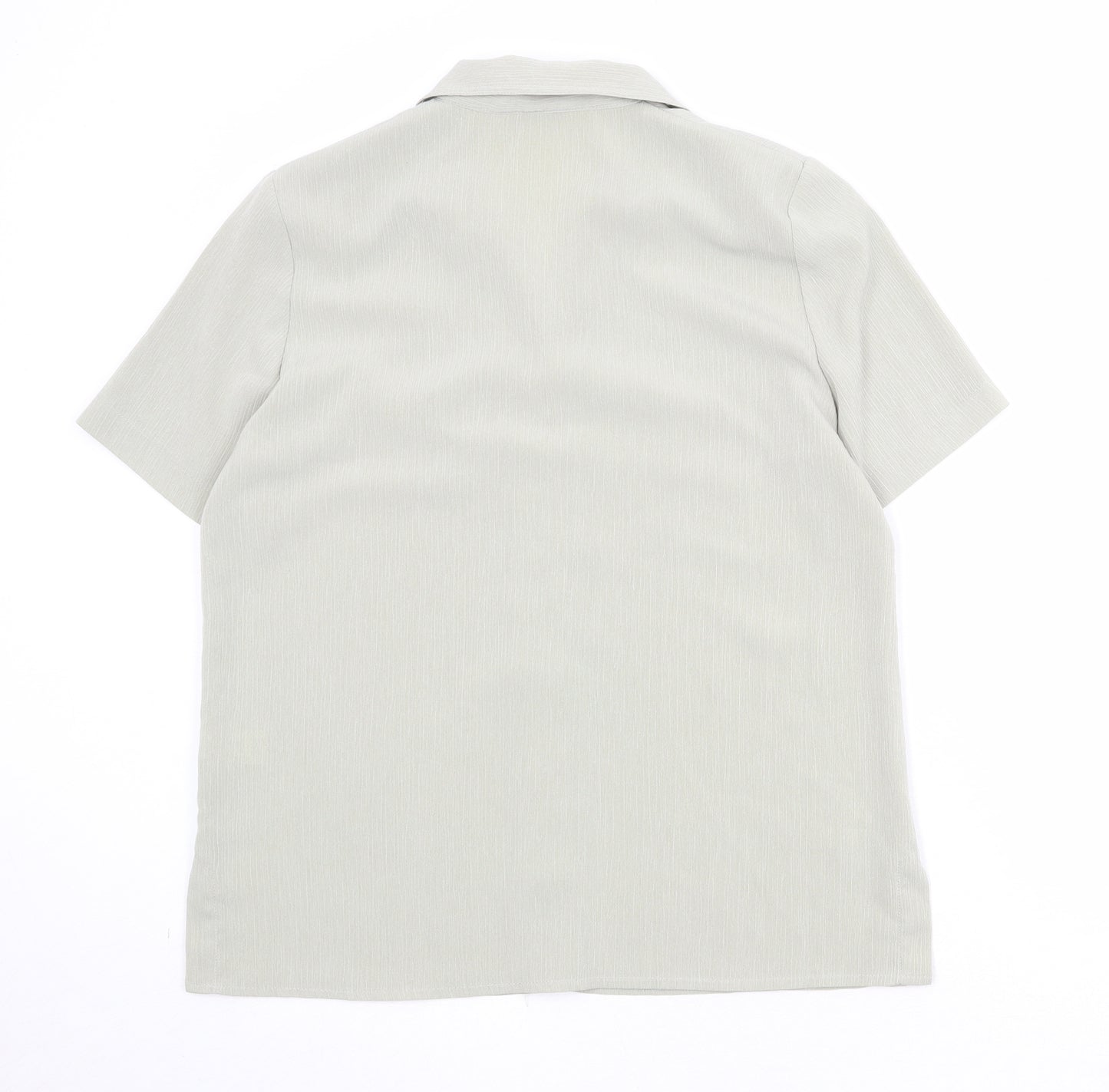 Berkertex Womens Green Polyester Basic Button-Up Size 12 Collared