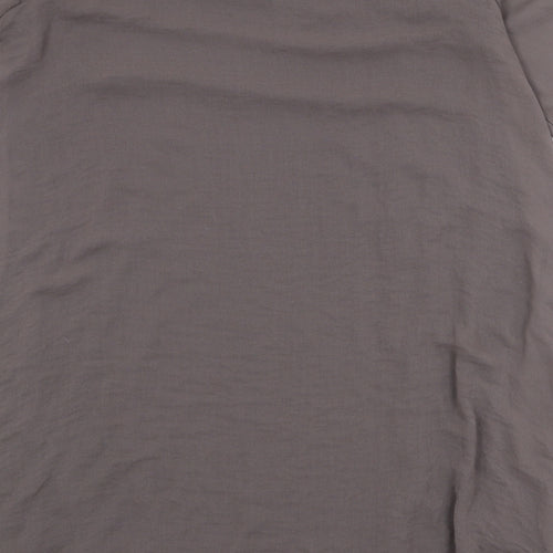 Zara Womens Brown Polyester Shift Size M Round Neck Button