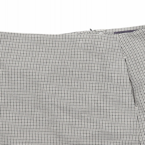 Marks and Spencer Womens Beige Geometric Polyester Mini Skirt Size 18 Zip