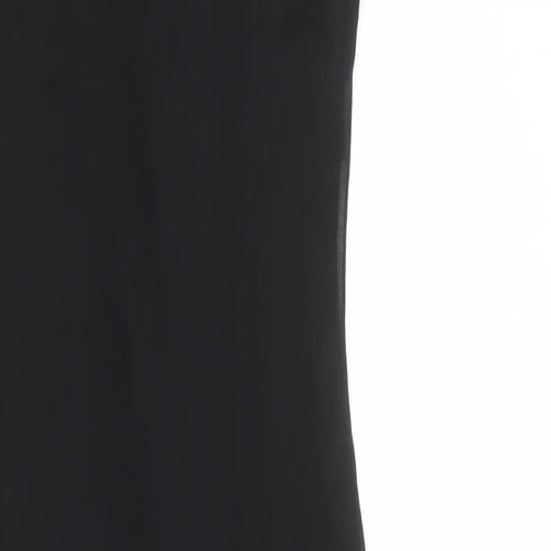 Dorothy Perkins Womens Black Polyester A-Line Size 12 V-Neck Pullover - Scarf Detail