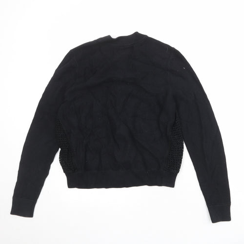 Per Una Womens Black Geometric Cotton Full Zip Sweatshirt Size 14 Zip