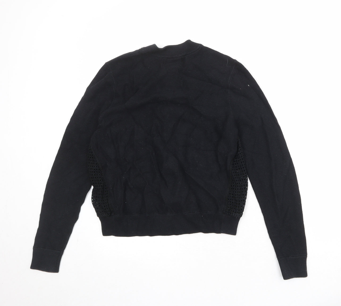 Per Una Womens Black Geometric Cotton Full Zip Sweatshirt Size 14 Zip