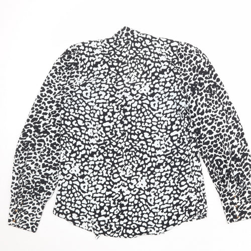 River Island Womens Ivory Geometric Polyester Basic Blouse Size 12 V-Neck