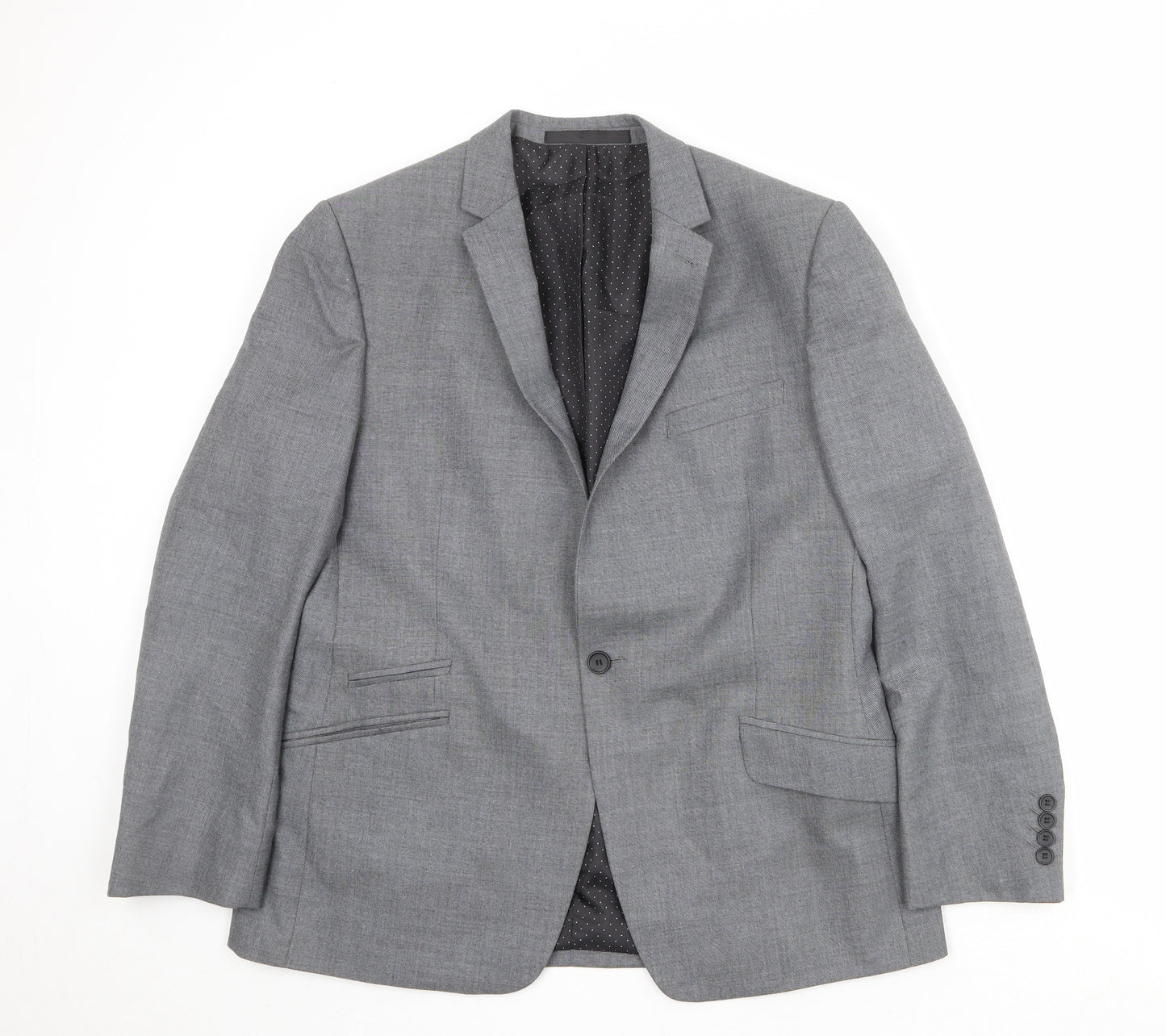 Marks and Spencer Mens Grey Polyester Jacket Suit Jacket Size 42 Regular