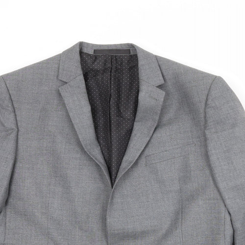 Marks and Spencer Mens Grey Polyester Jacket Suit Jacket Size 42 Regular