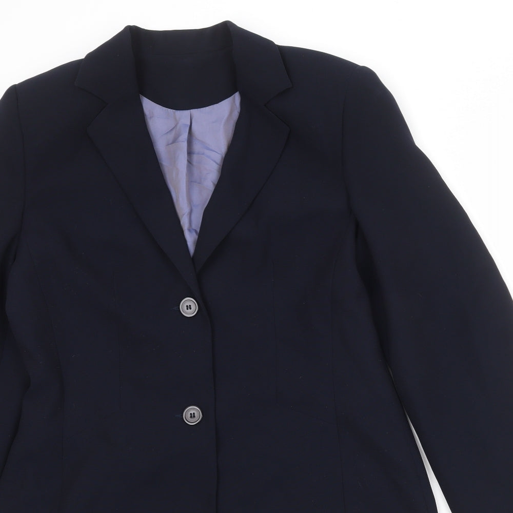 Richards Womens Blue Polyester Jacket Blazer Size 12 - Longline