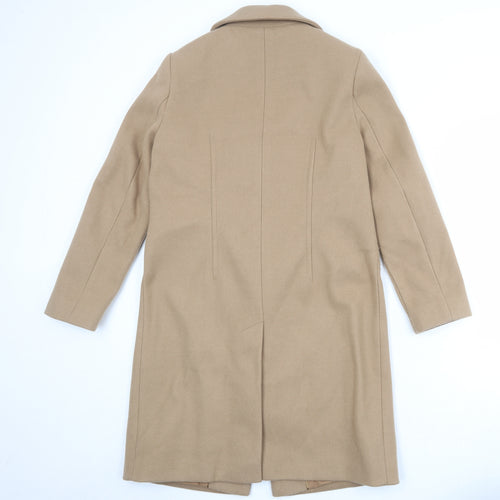 Marks and Spencer Womens Brown Overcoat Coat Size 10 Snap