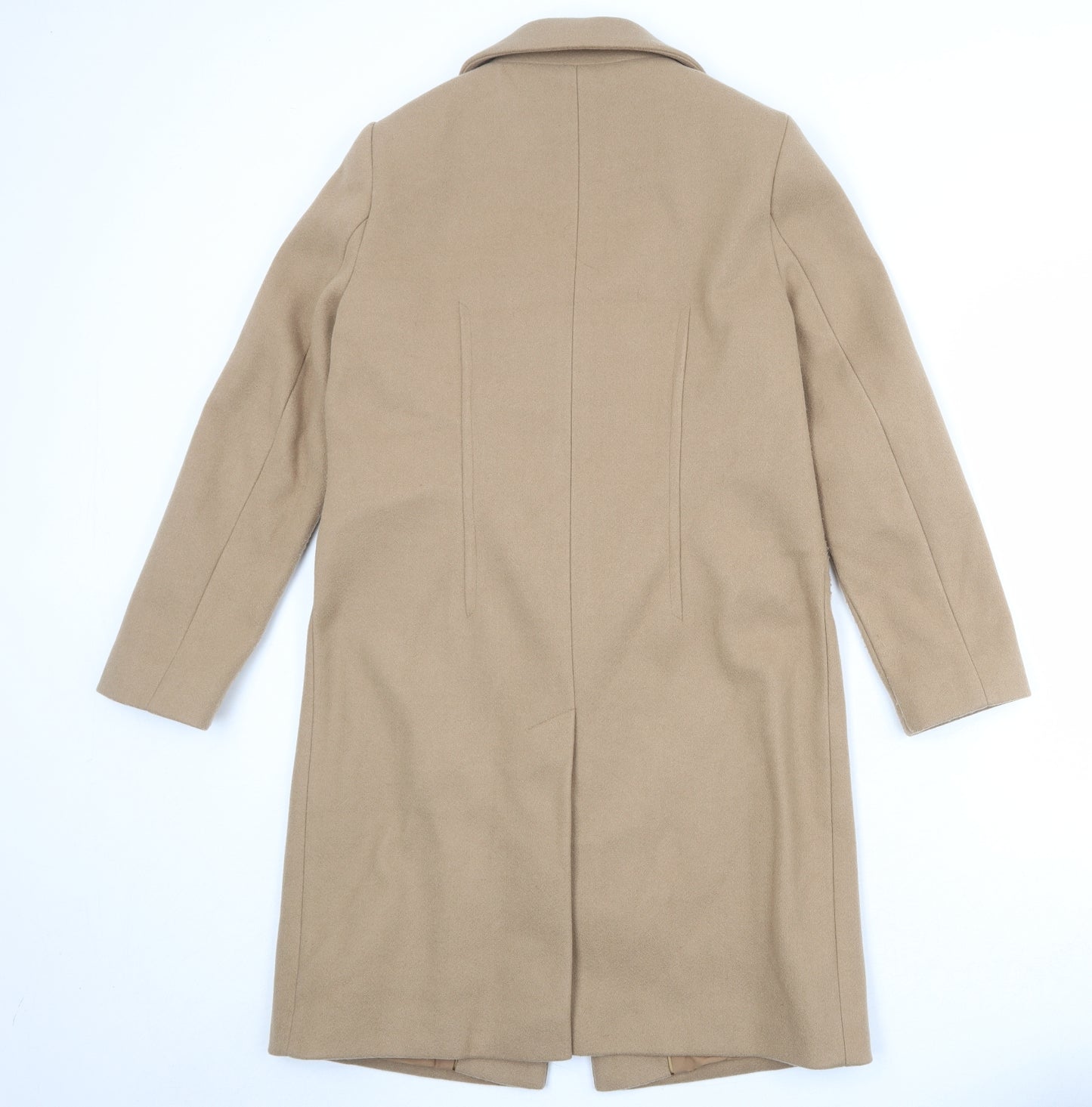 Marks and Spencer Womens Brown Overcoat Coat Size 10 Snap