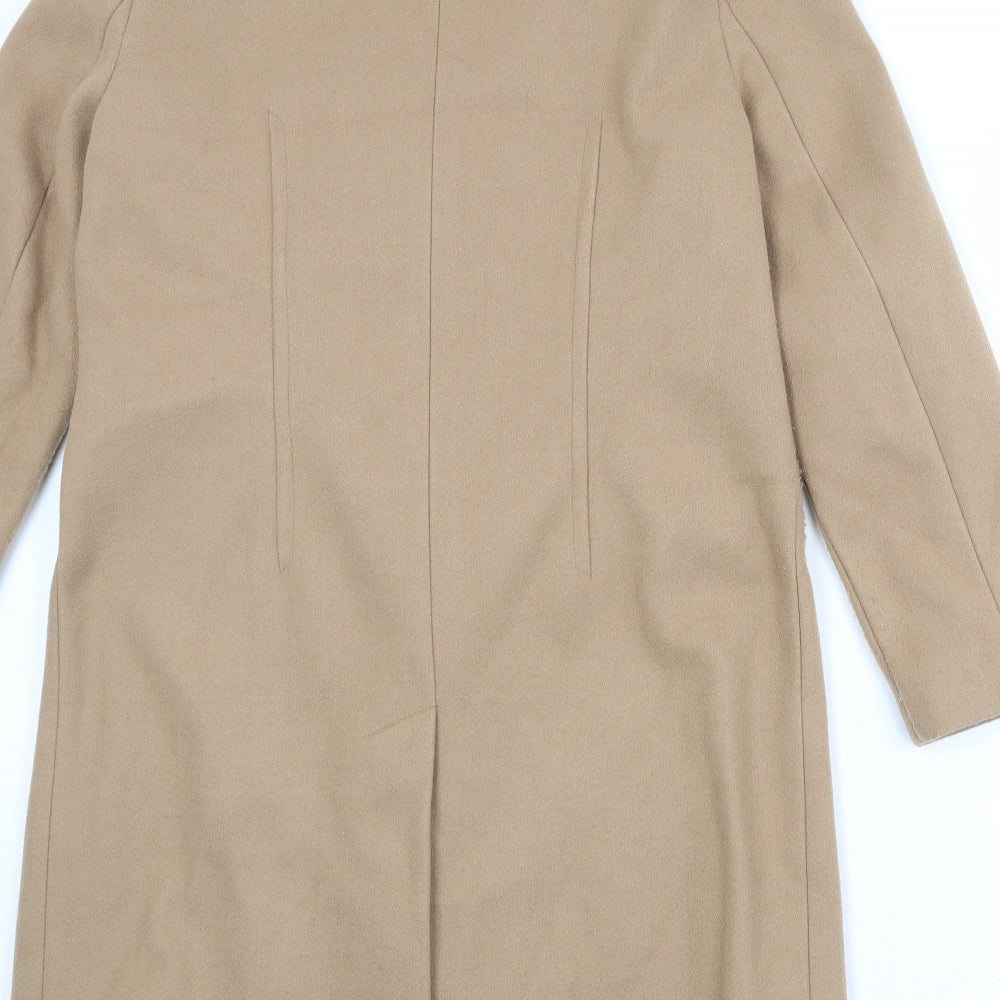 Marks and Spencer Womens Brown Overcoat Coat Size 10 Snap