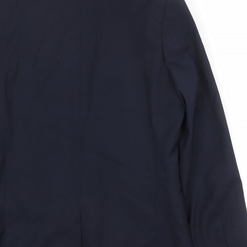 Topman Mens Blue Polyester Jacket Suit Jacket Size 38 Regular