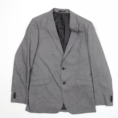 OneSix5ive Mens Grey Polyester Jacket Suit Jacket Size 40 Regular