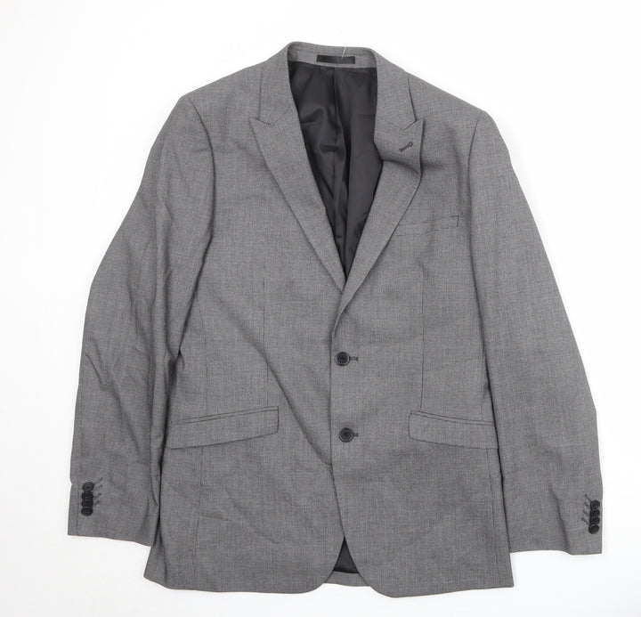 OneSix5ive Mens Grey Polyester Jacket Suit Jacket Size 40 Regular
