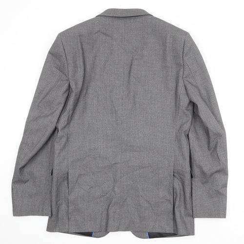 OneSix5ive Mens Grey Polyester Jacket Suit Jacket Size 40 Regular