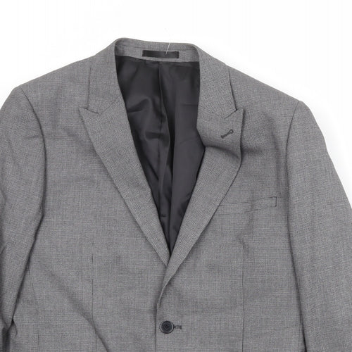OneSix5ive Mens Grey Polyester Jacket Suit Jacket Size 40 Regular