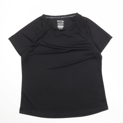 Mountain Warehouse Womens Black Polyester Basic T-Shirt Size 16 Round Neck Pullover