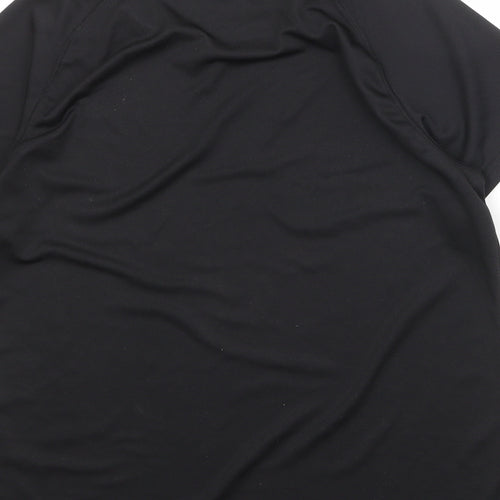 Mountain Warehouse Womens Black Polyester Basic T-Shirt Size 16 Round Neck Pullover