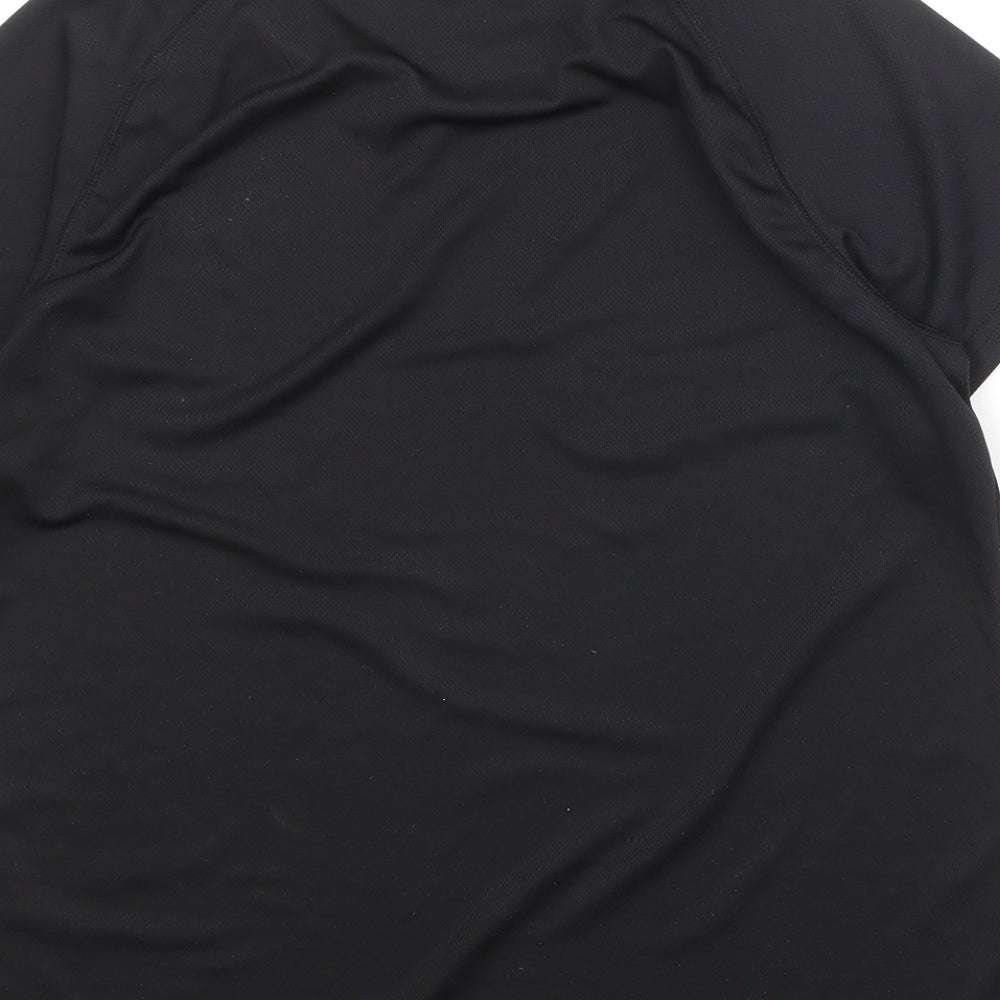 Mountain Warehouse Womens Black Polyester Basic T-Shirt Size 16 Round Neck Pullover