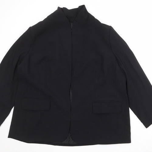 Marks and Spencer Womens Black Polyester Jacket Blazer Size 20