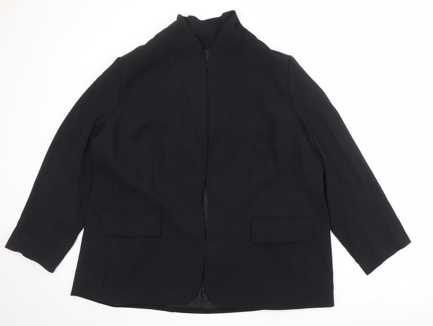 Marks and Spencer Womens Black Polyester Jacket Blazer Size 20