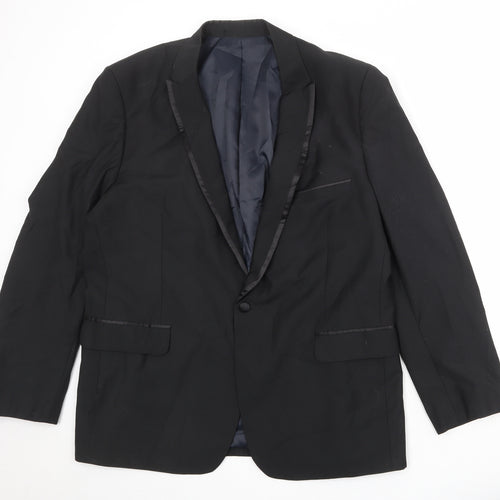 French Connection Mens Black Polyester Jacket Suit Jacket Size 44 Regular - Satin Trim
