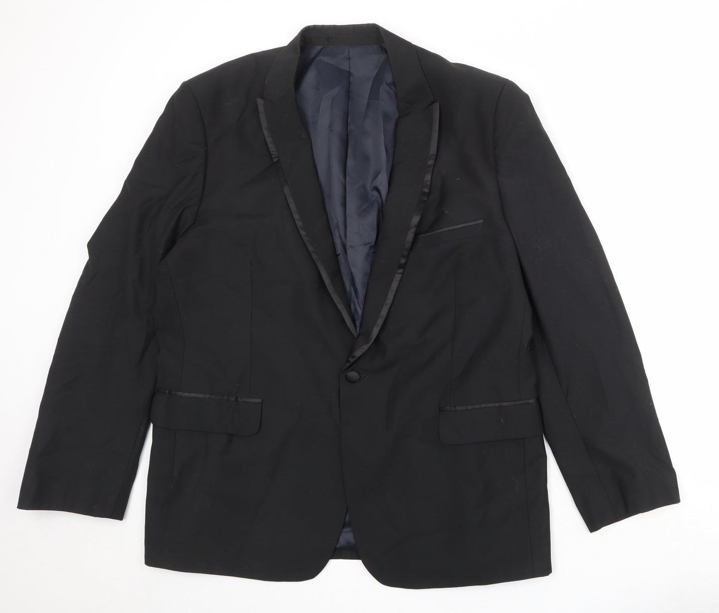 French Connection Mens Black Polyester Jacket Suit Jacket Size 44 Regular - Satin Trim