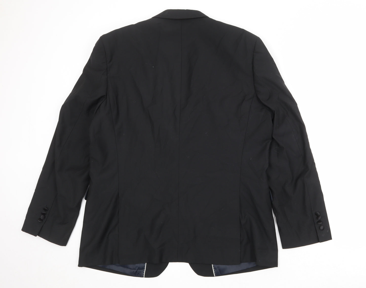 French Connection Mens Black Polyester Jacket Suit Jacket Size 44 Regular - Satin Trim
