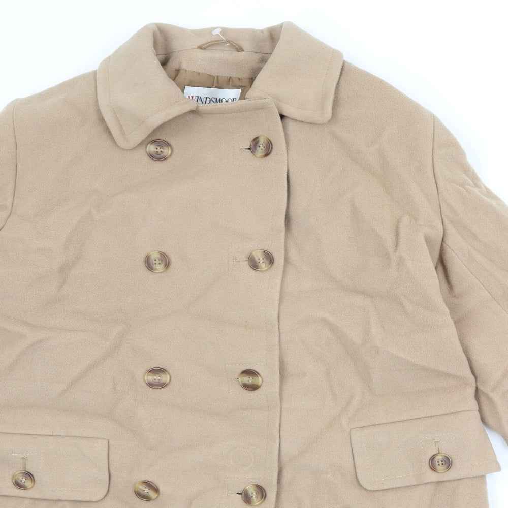 Windsmoor Womens Beige Pea Coat Coat Size 12 Button